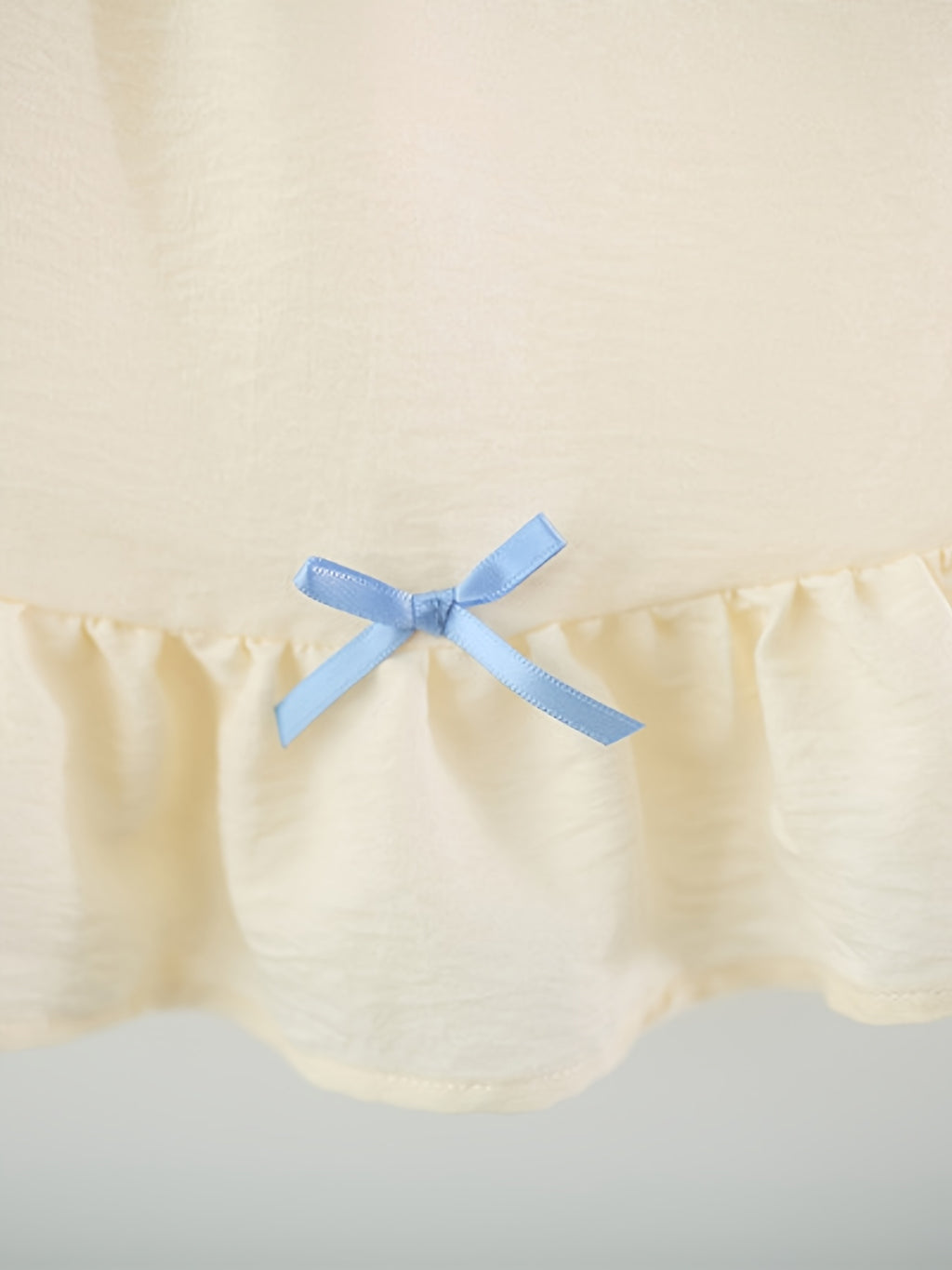 Peter‑Pan Collar Floral Embroidery Summer A‑Line Dress with Blue Bows