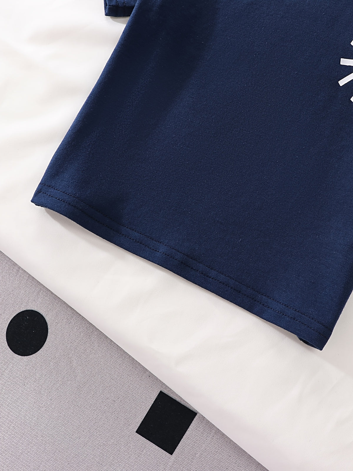 Sun Print Short‑Sleeve T‑Shirt & Vertical Striped Shorts Set