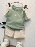 Color‑Block Short‑Sleeve T‑Shirt & Pocket Shorts Set