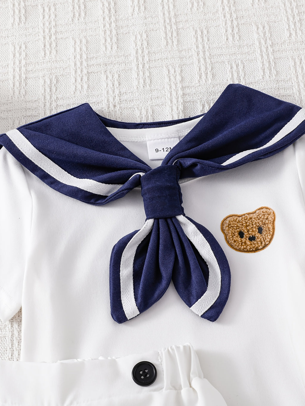 Short‑Sleeve Top & Shorts Set with Bear Embroidery