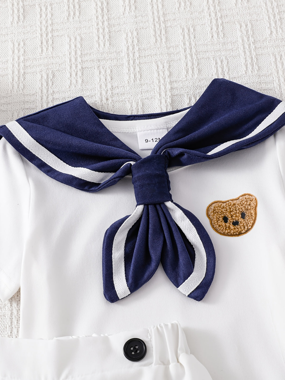 Short‑Sleeve Top & Shorts Set with Bear Embroidery