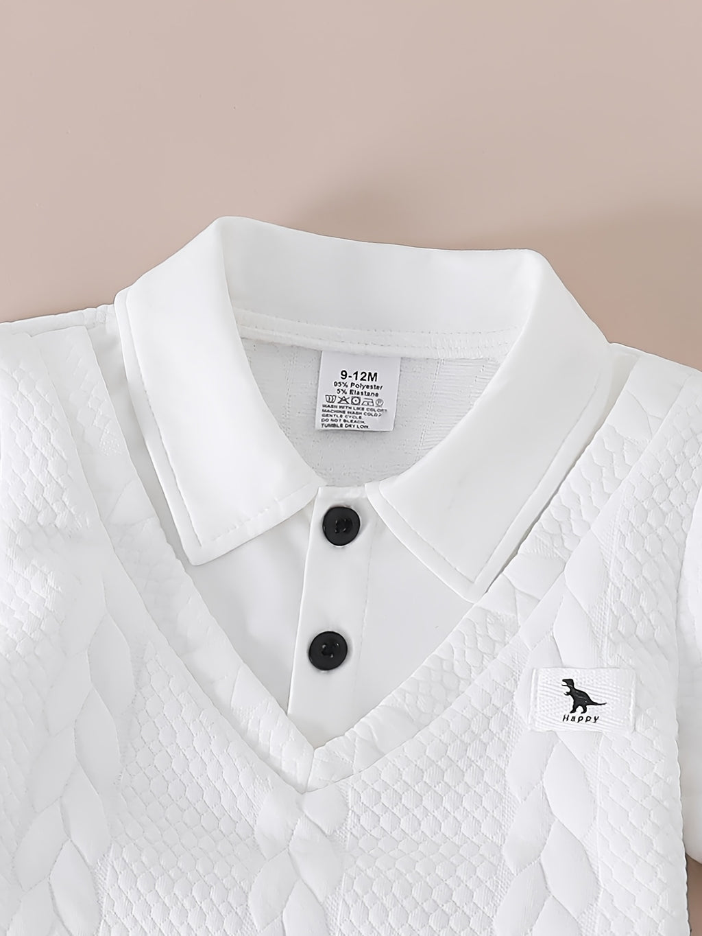 Textured Short‑Sleeve Polo Shirt & Casual Black Shorts Set