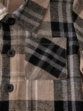Short‑Sleeve Plaid Button‑Down Shirt & Solid Black Shorts Set