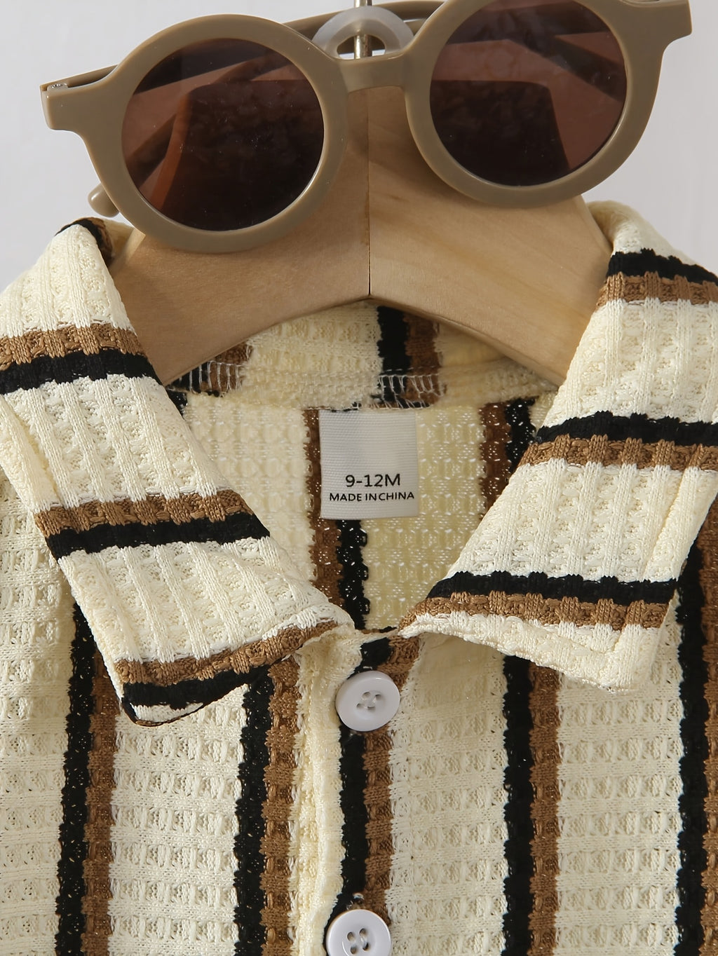 Kids’ Striped Knit Shirt and Denim Shorts Set