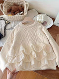 Kids’ Ruffled Cable Knit Sweater